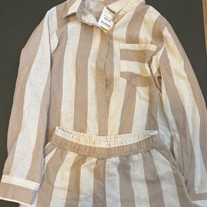 Striped Beige and White Set